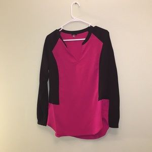 Pink and black blouse